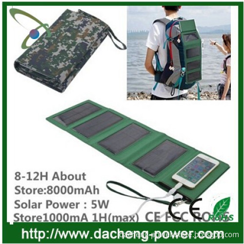 Factory wholesale 5W solar battery backpack 8000mAH with LED lights